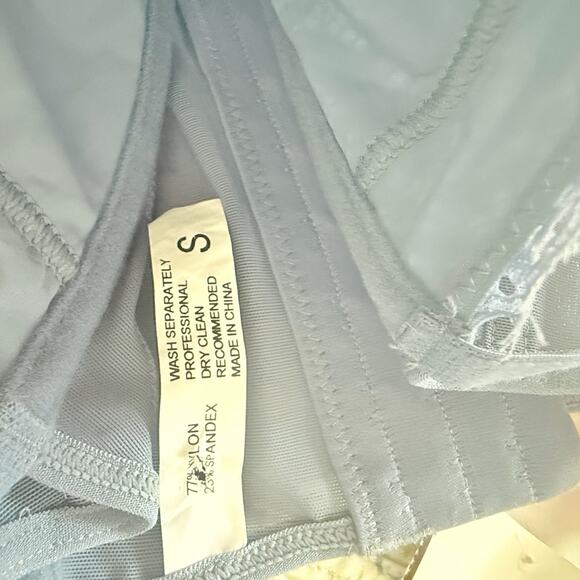 Coquette Blue Lace Corset Top Bustier Style Lingerie Romantic Grunge Energy - Picture 6 of 6